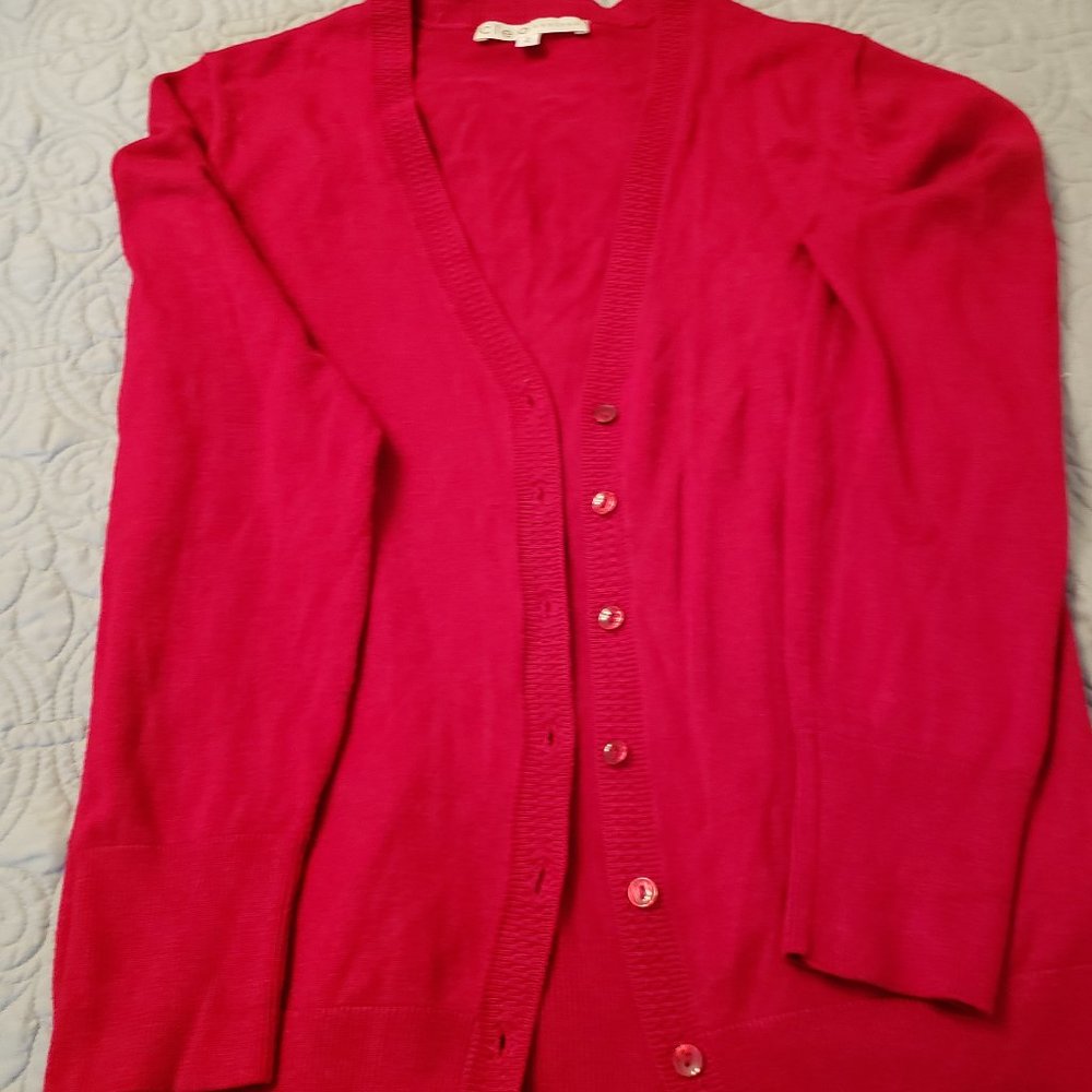 CLEO PETITES CHERRY RED CARDIGAN